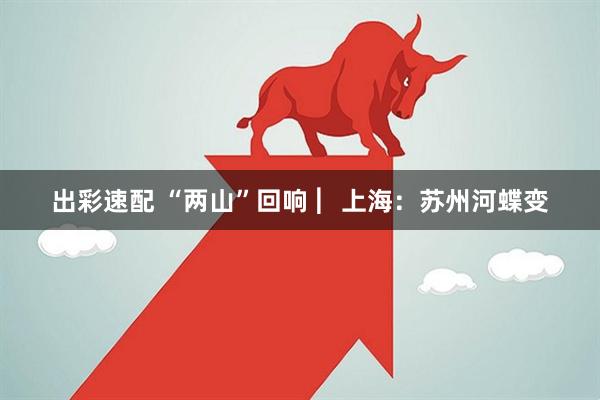 出彩速配 “两山”回响 ︳上海：苏州河蝶变