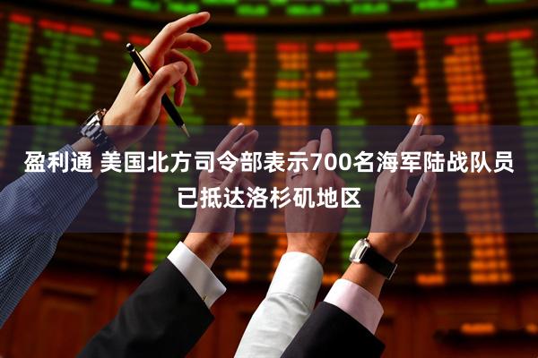 盈利通 美国北方司令部表示700名海军陆战队员已抵达洛杉矶地区